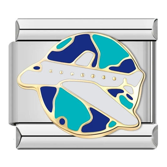 Plane - Cacilia Sauer - Italian Charm Bracelet - custom jewelry - vintage jewelry - charms and pendants