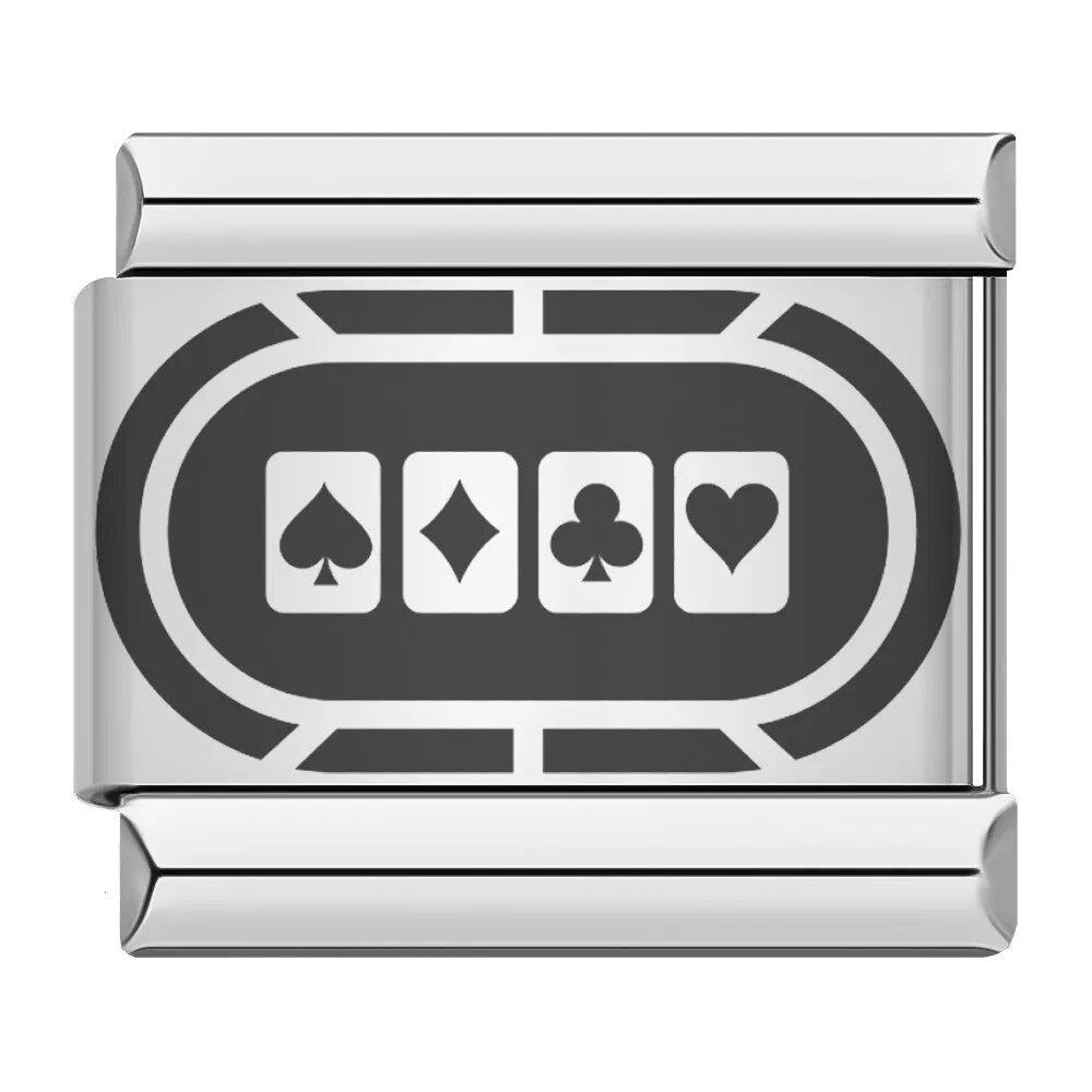 Poker Casino - Cacilia Sauer - Italian Charm Bracelet - custom jewelry - vintage jewelry - charms and pendants