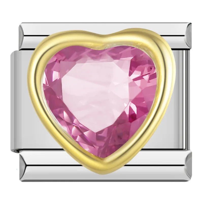 Big Pink Heart in Gold