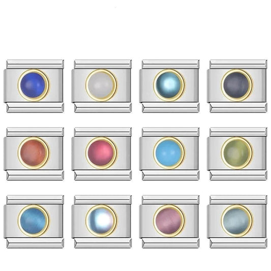 Precious Stones Set - Cacilia Sauer - Italian Charm Bracelet - custom jewelry - vintage jewelry - charms and pendants