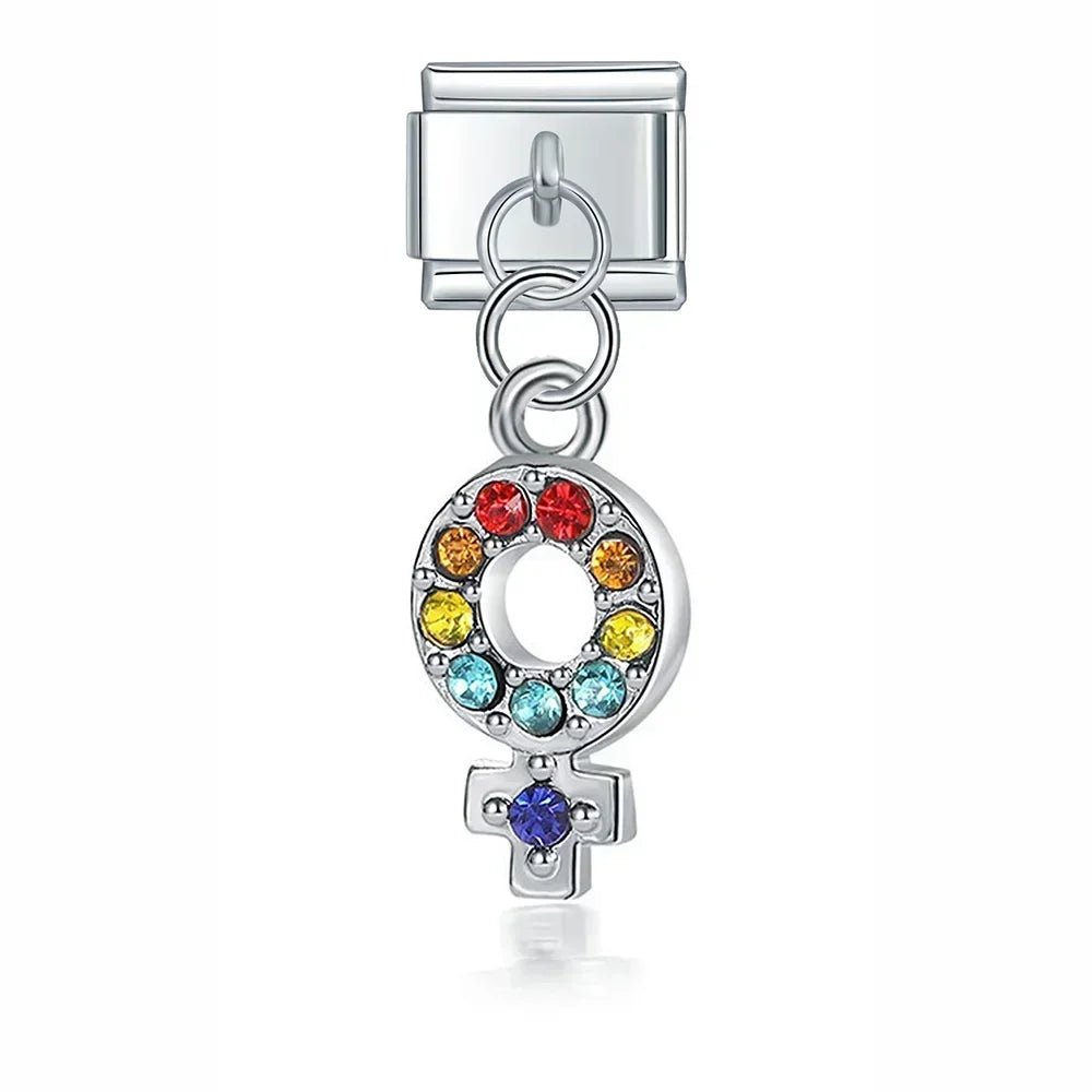Pride Power - Cacilia Sauer - Italian Charm Bracelet - custom jewelry - vintage jewelry - charms and pendants