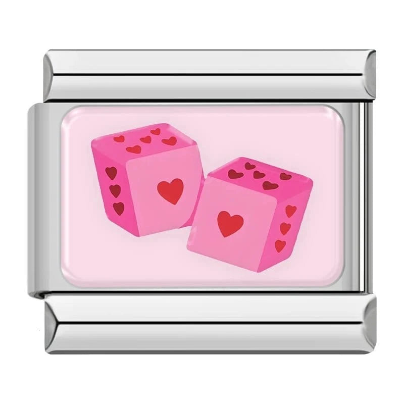 Pink Heart Dice