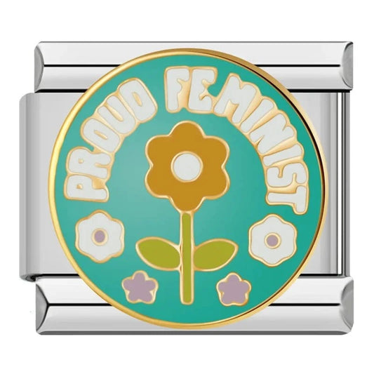 Proud Feminist - Cacilia Sauer - Italian Charm Bracelet - custom jewelry - vintage jewelry - charms and pendants