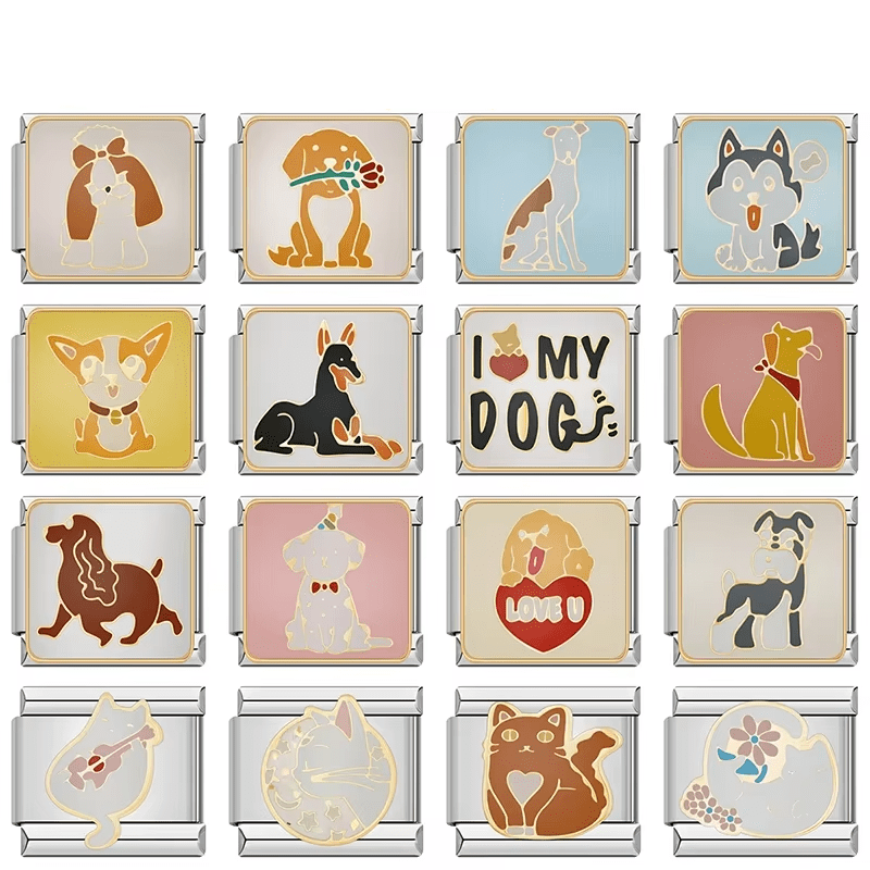 Puppy Charms - Cacilia Sauer - Italian Charm Bracelet - custom jewelry - vintage jewelry - charms and pendants