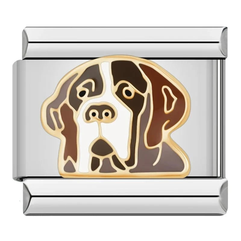 Puppy's Face Charms - Cacilia Sauer - Italian Charm Bracelet - custom jewelry - vintage jewelry - charms and pendants