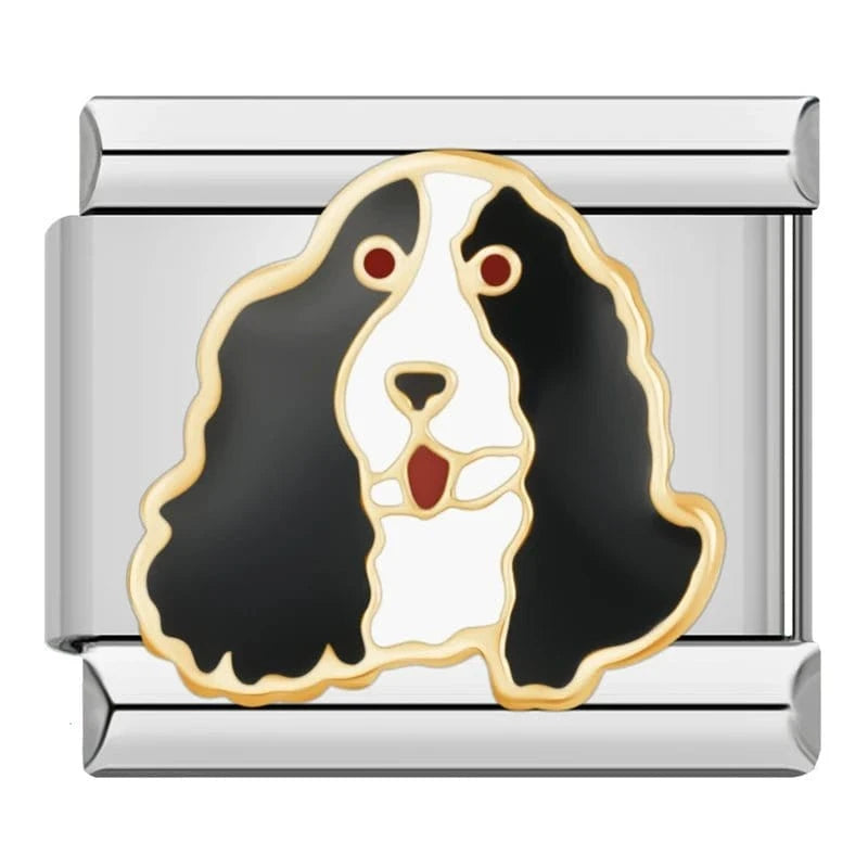 Puppy's Face Charms - Cacilia Sauer - Italian Charm Bracelet - custom jewelry - vintage jewelry - charms and pendants