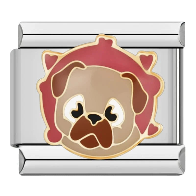 Puppy's Face Charms - Cacilia Sauer - Italian Charm Bracelet - custom jewelry - vintage jewelry - charms and pendants