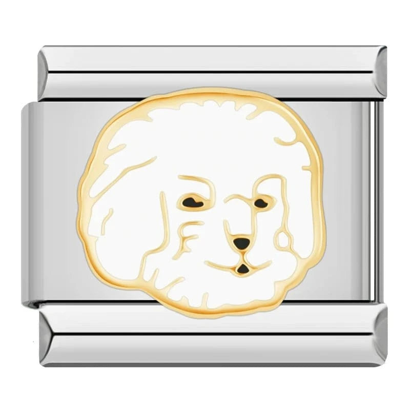 Puppy's Face Charms - Cacilia Sauer - Italian Charm Bracelet - custom jewelry - vintage jewelry - charms and pendants