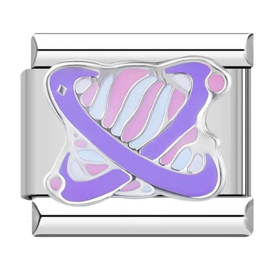 Purple Planet - Cacilia Sauer - Italian Charm Bracelet - custom jewelry - vintage jewelry - charms and pendants