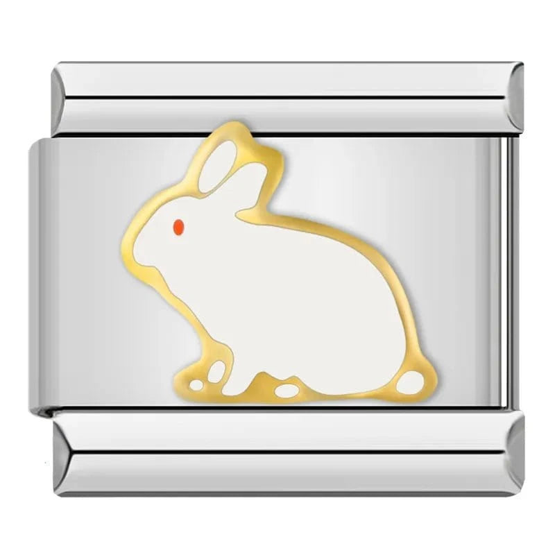 Rabbit - Cacilia Sauer - Italian Charm Bracelet - custom jewelry - vintage jewelry - charms and pendants