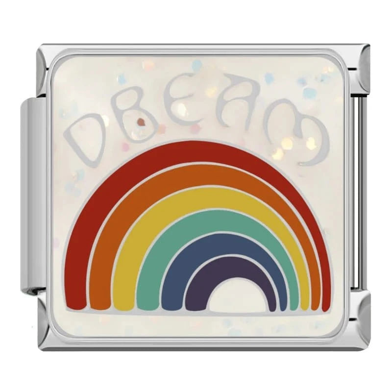 Rainbow - Cacilia Sauer - Italian Charm Bracelet - custom jewelry - vintage jewelry - charms and pendants