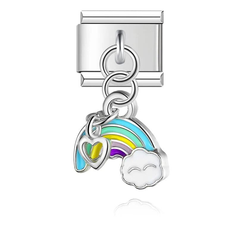 Rainbow Cloud - Cacilia Sauer - Italian Charm Bracelet - custom jewelry - vintage jewelry - charms and pendants