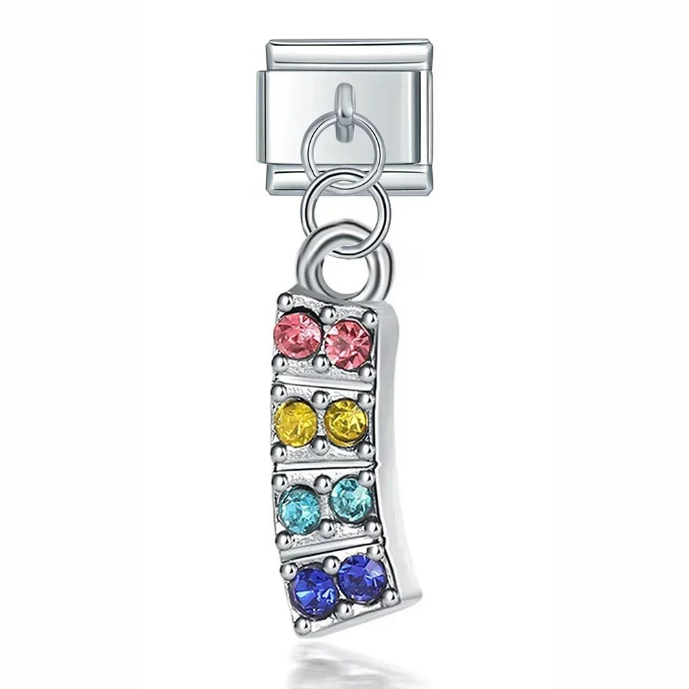 Rainbow Spark - Cacilia Sauer - Italian Charm Bracelet - custom jewelry - vintage jewelry - charms and pendants