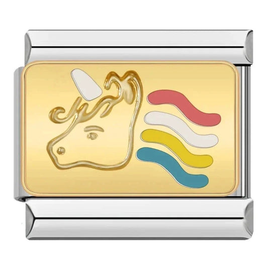 Rainbow Unicorn - Cacilia Sauer - Italian Charm Bracelet - custom jewelry - vintage jewelry - charms and pendants