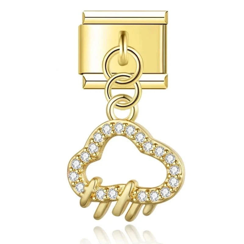 Raincloud Italian charm link, 9mm stainless steel module