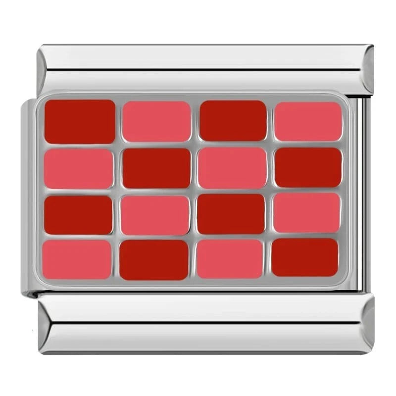 Red Pattern - Cacilia Sauer - Italian Charm Bracelet - custom jewelry - vintage jewelry - charms and pendants