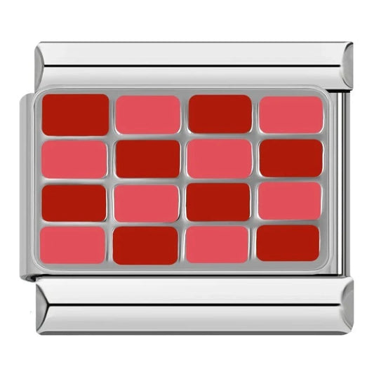 Red Pattern - Cacilia Sauer - Italian Charm Bracelet - custom jewelry - vintage jewelry - charms and pendants