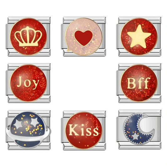 Red Theme - Cacilia Sauer - Italian Charm Bracelet - custom jewelry - vintage jewelry - charms and pendants