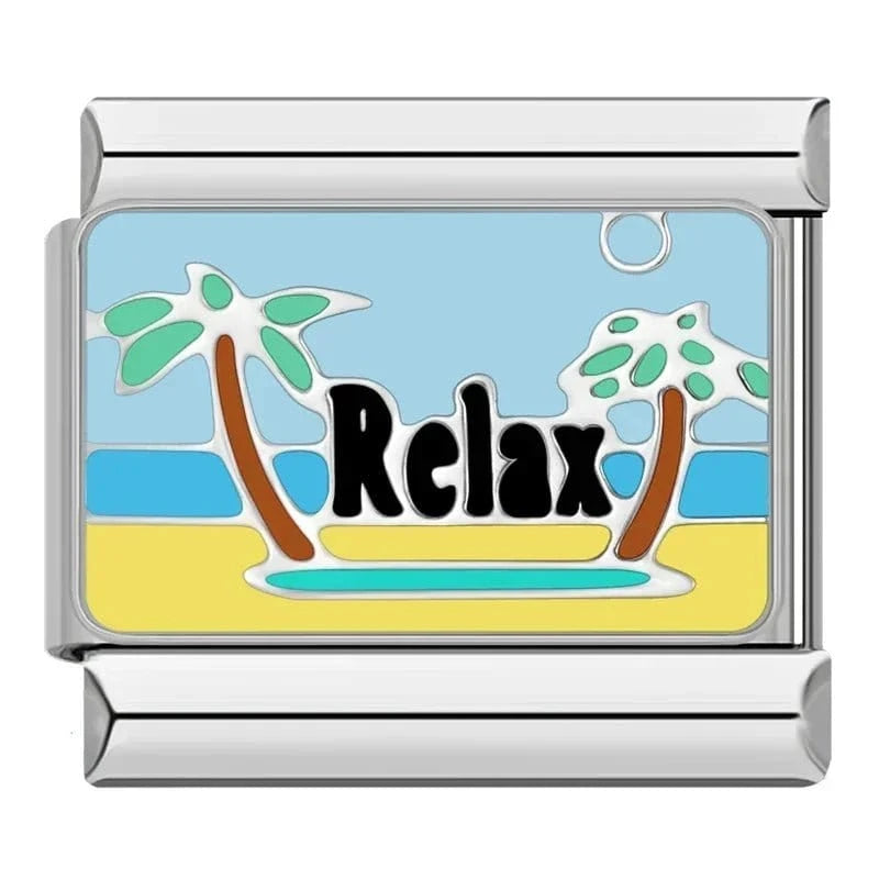 Relax - Cacilia Sauer - Italian Charm Bracelet - custom jewelry - vintage jewelry - charms and pendants