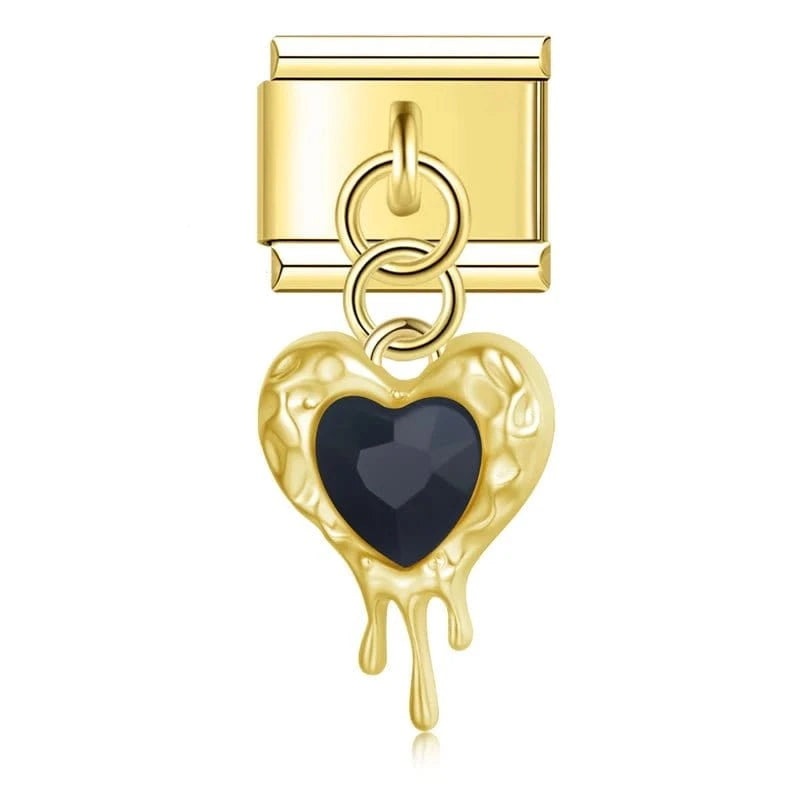 Black Melting Heart in Gold