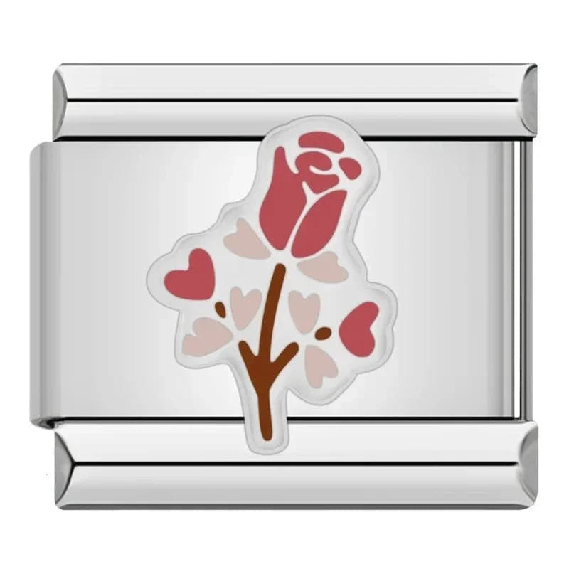 Rose - Cacilia Sauer - Italian Charm Bracelet - custom jewelry - vintage jewelry - charms and pendants