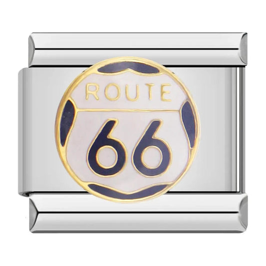 Route 66 - Cacilia Sauer - Italian Charm Bracelet - custom jewelry - vintage jewelry - charms and pendants