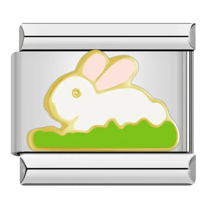 Running Rabbit - Cacilia Sauer - Italian Charm Bracelet - custom jewelry - vintage jewelry - charms and pendants