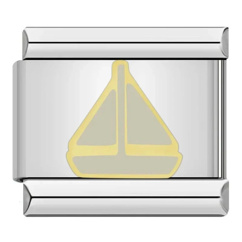 Sailboat - Cacilia Sauer - Italian Charm Bracelet - custom jewelry - vintage jewelry - charms and pendants