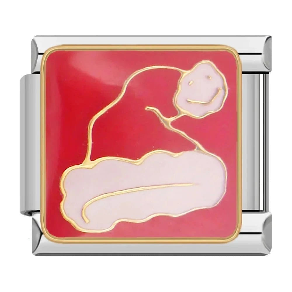 Santa Hat - Cacilia Sauer - Italian Charm Bracelet - custom jewelry - vintage jewelry - charms and pendants