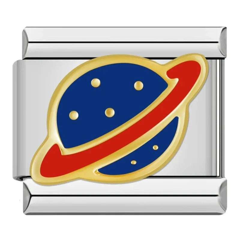 Saturn - Cacilia Sauer - Italian Charm Bracelet - custom jewelry - vintage jewelry - charms and pendants