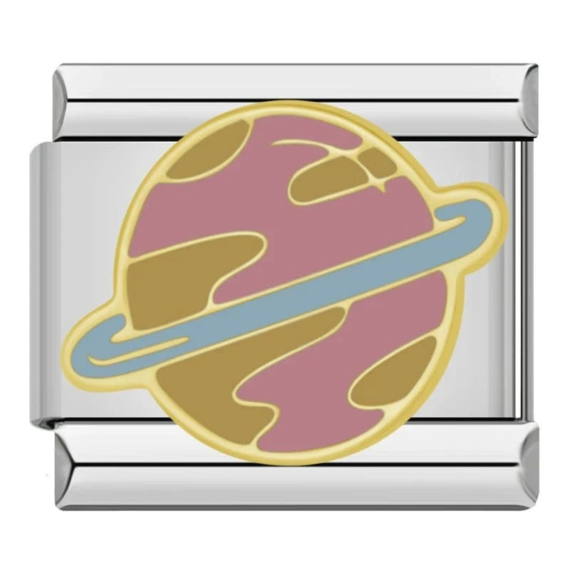 Saturn - Cacilia Sauer - Italian Charm Bracelet - custom jewelry - vintage jewelry - charms and pendants