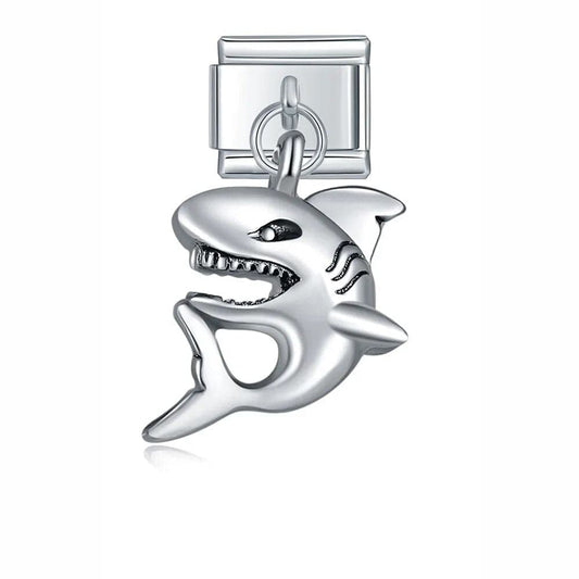 Shark - Cacilia Sauer - Italian Charm Bracelet - custom jewelry - vintage jewelry - charms and pendants