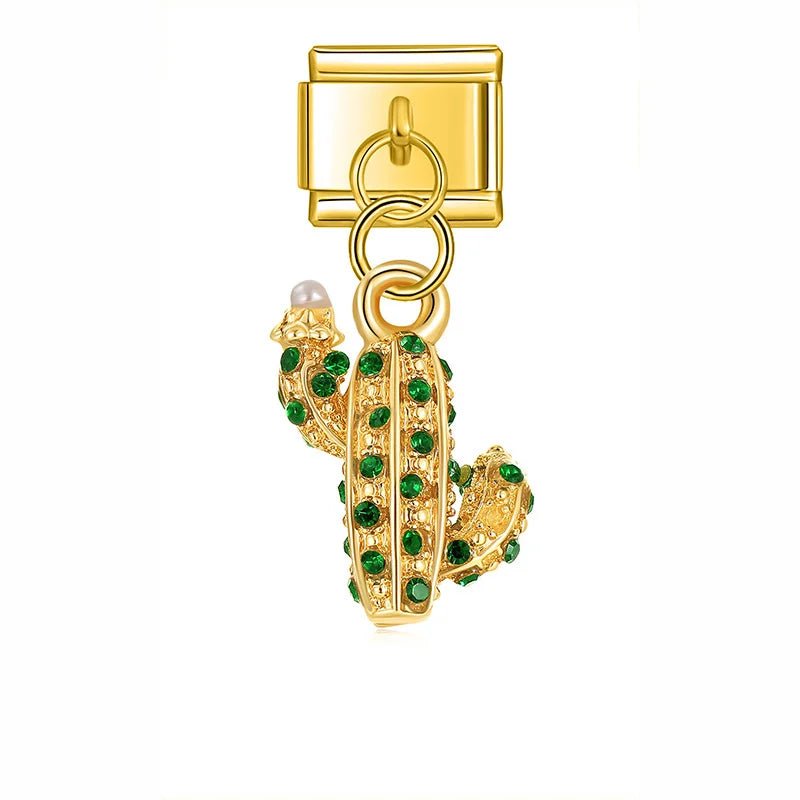 Shiny Cactus - Cacilia Sauer - Italian Charm Bracelet - custom jewelry - vintage jewelry - charms and pendants