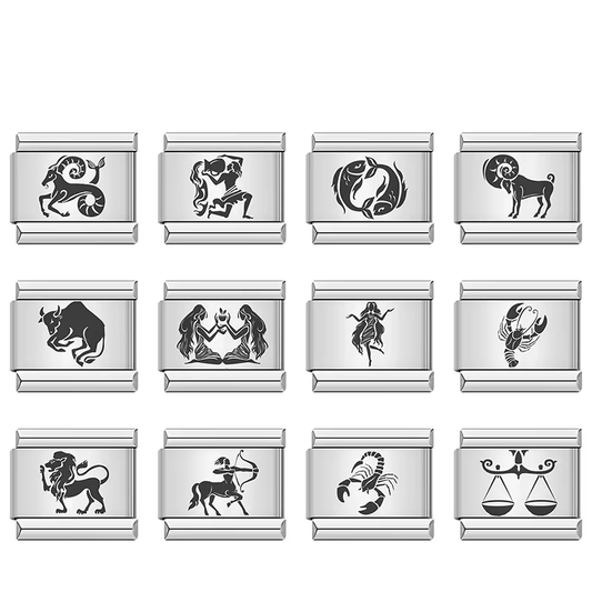 Silver Astral Signs - Cacilia Sauer - Italian Charm Bracelet - custom jewelry - vintage jewelry - charms and pendants