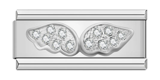 Silver Diamond Wings - Cacilia Sauer - Italian Charm Bracelet - custom jewelry - vintage jewelry - charms and pendants