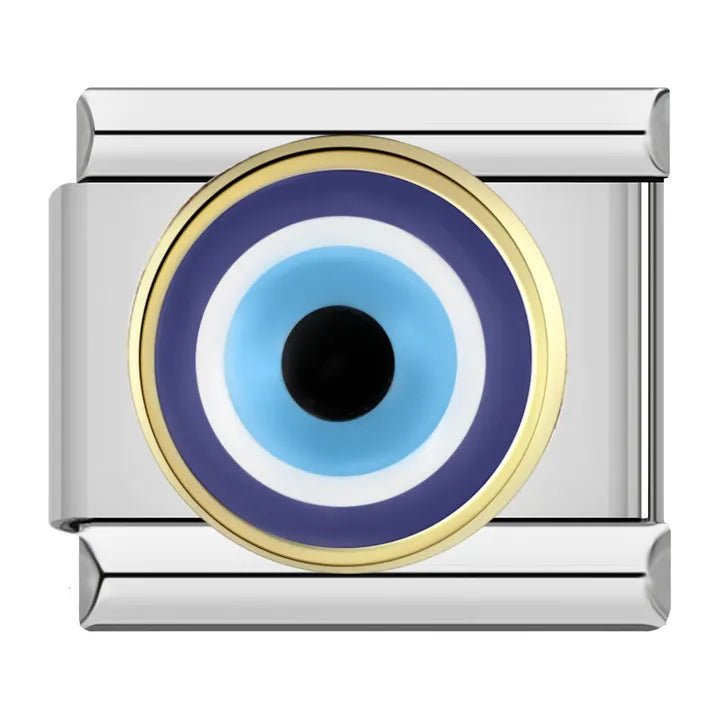 Silver Evil Eyes - Cacilia Sauer - Italian Charm Bracelet - custom jewelry - vintage jewelry - charms and pendants