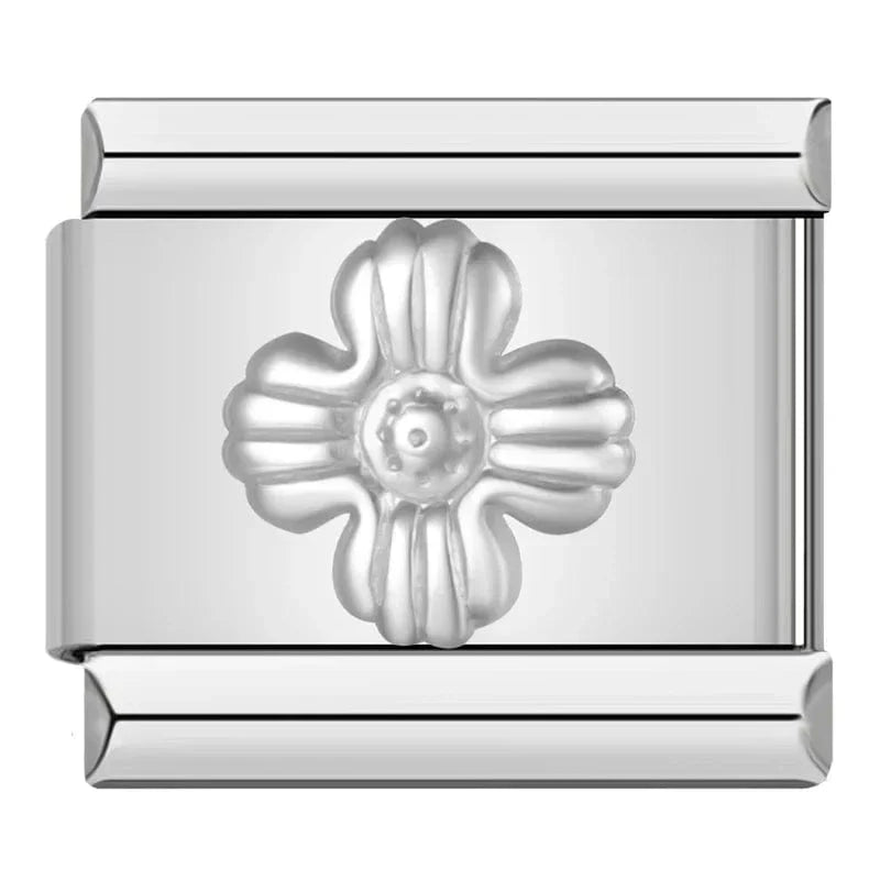 Silver Flower - Cacilia Sauer - Italian Charm Bracelet - custom jewelry - vintage jewelry - charms and pendants