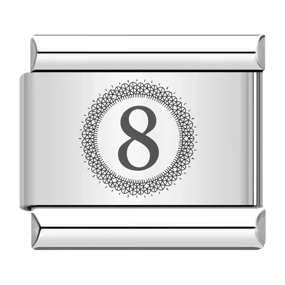 Silver Luxe Numbers - Cacilia Sauer - Italian Charm Bracelet - custom jewelry - vintage jewelry - charms and pendants