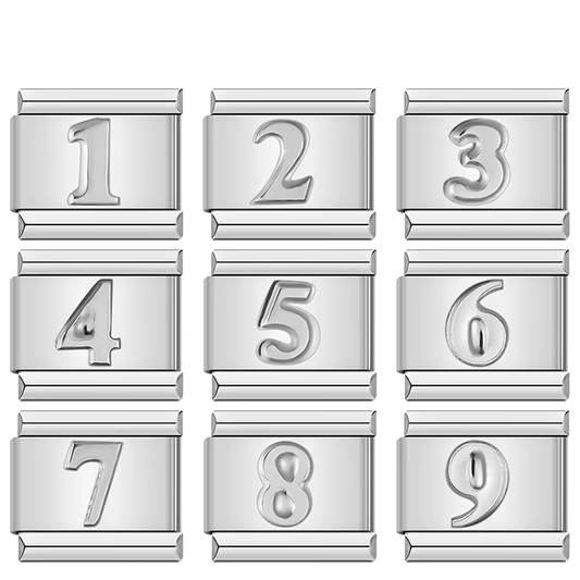 Silver Numbers - Cacilia Sauer - Italian Charm Bracelet - custom jewelry - vintage jewelry - charms and pendants