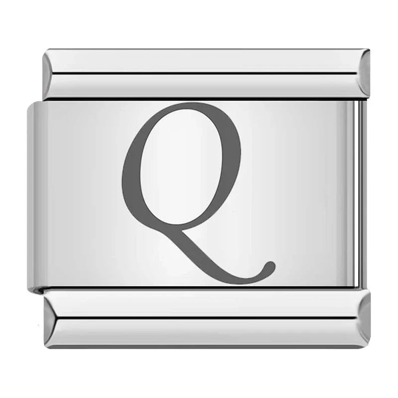 Silver Script Letters - Cacilia Sauer - Italian Charm Bracelet - custom jewelry - vintage jewelry - charms and pendants