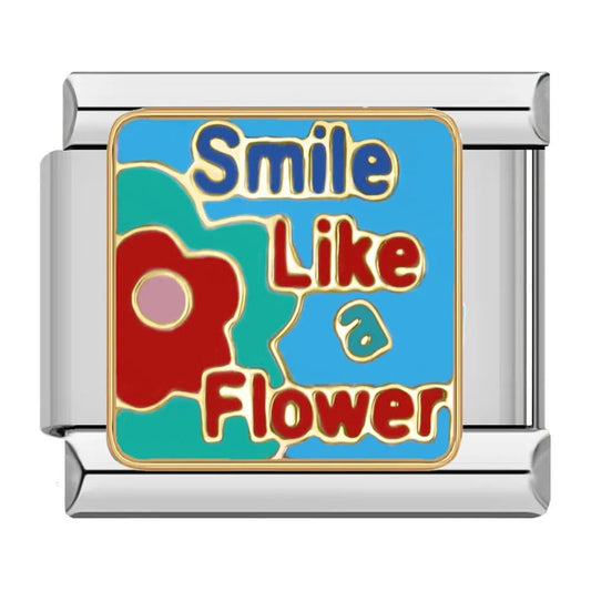 Smile Like Flower - Cacilia Sauer - Italian Charm Bracelet - custom jewelry - vintage jewelry - charms and pendants