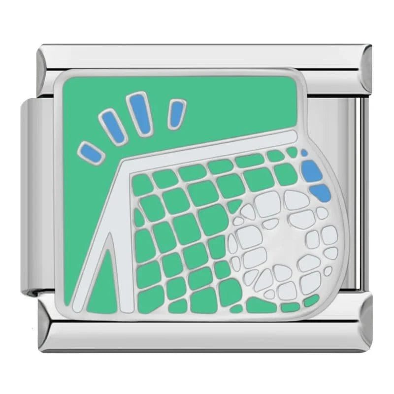 Soccer Italian charm link, 9mm stainless steel module