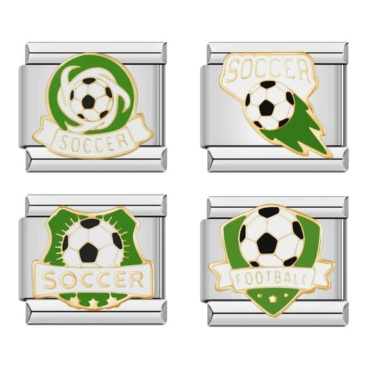 Soccer - Cacilia Sauer - Italian Charm Bracelet - custom jewelry - vintage jewelry - charms and pendants