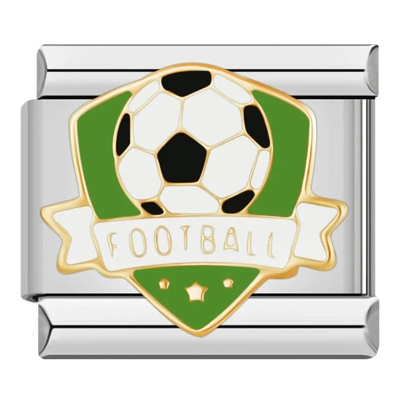 Soccer - Cacilia Sauer - Italian Charm Bracelet - custom jewelry - vintage jewelry - charms and pendants