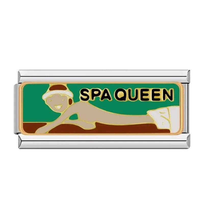 Spa Queen Italian charm link, 9mm stainless steel module