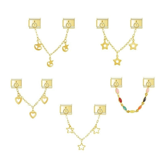 Starry Link Chains - Cacilia Sauer - Italian Charm Bracelet - custom jewelry - vintage jewelry - charms and pendants