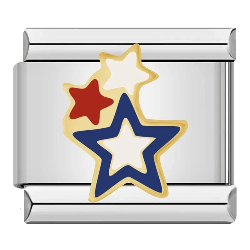 Stars - Cacilia Sauer - Italian Charm Bracelet - custom jewelry - vintage jewelry - charms and pendants