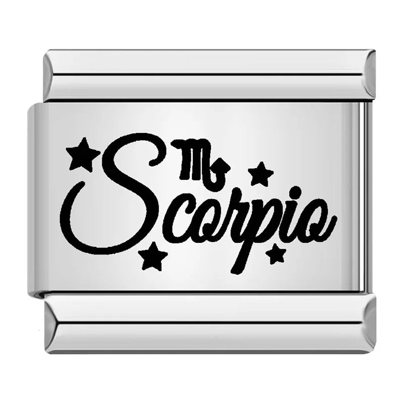 Stellar Script Zodiac Charms - Cacilia Sauer - Italian Charm Bracelet - custom jewelry - vintage jewelry - charms and pendants