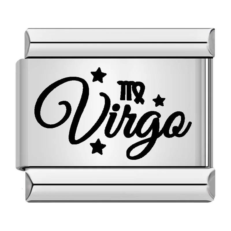Stellar Script Zodiac Charms - Cacilia Sauer - Italian Charm Bracelet - custom jewelry - vintage jewelry - charms and pendants