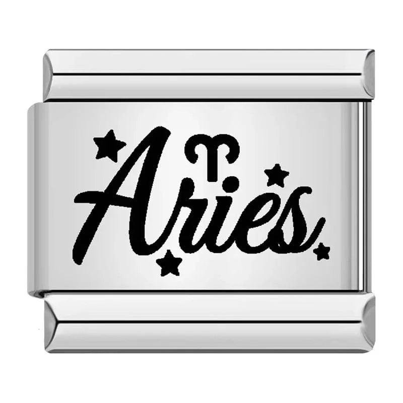 Stellar Script Zodiac Charms - Cacilia Sauer - Italian Charm Bracelet - custom jewelry - vintage jewelry - charms and pendants